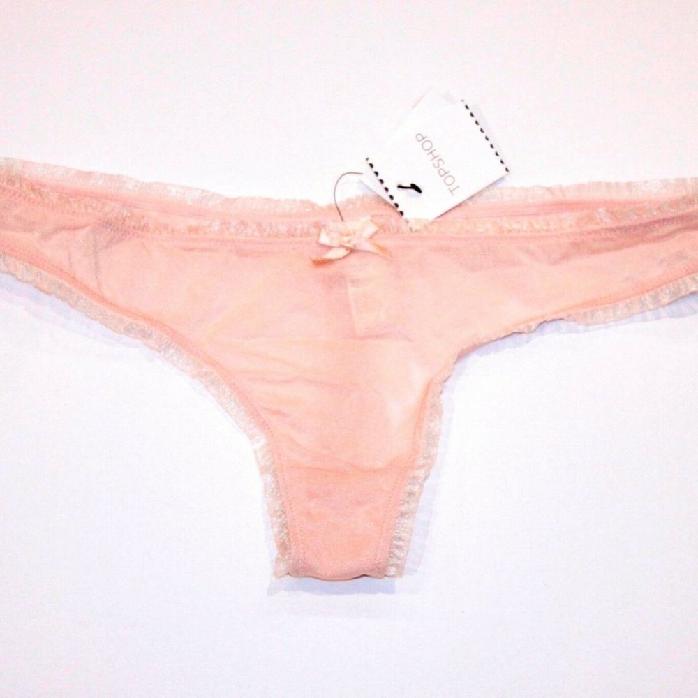 TOPSHOP Nude Back BOW Panty THONG Underwear